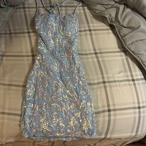 BLUE SPARKLY WINDSOR HOCO DRESS